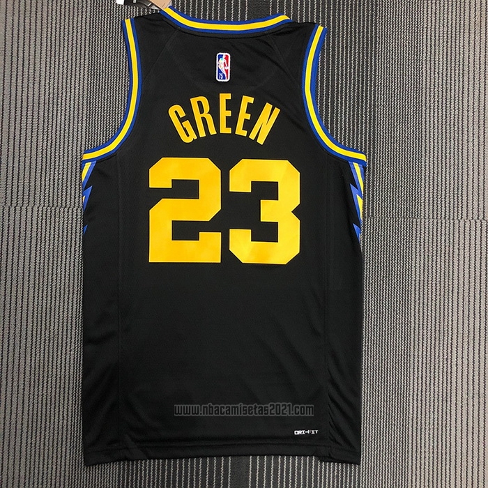 Camiseta Golden State Warriors Draymond Green #23 Ciudad 2021-22 Negro